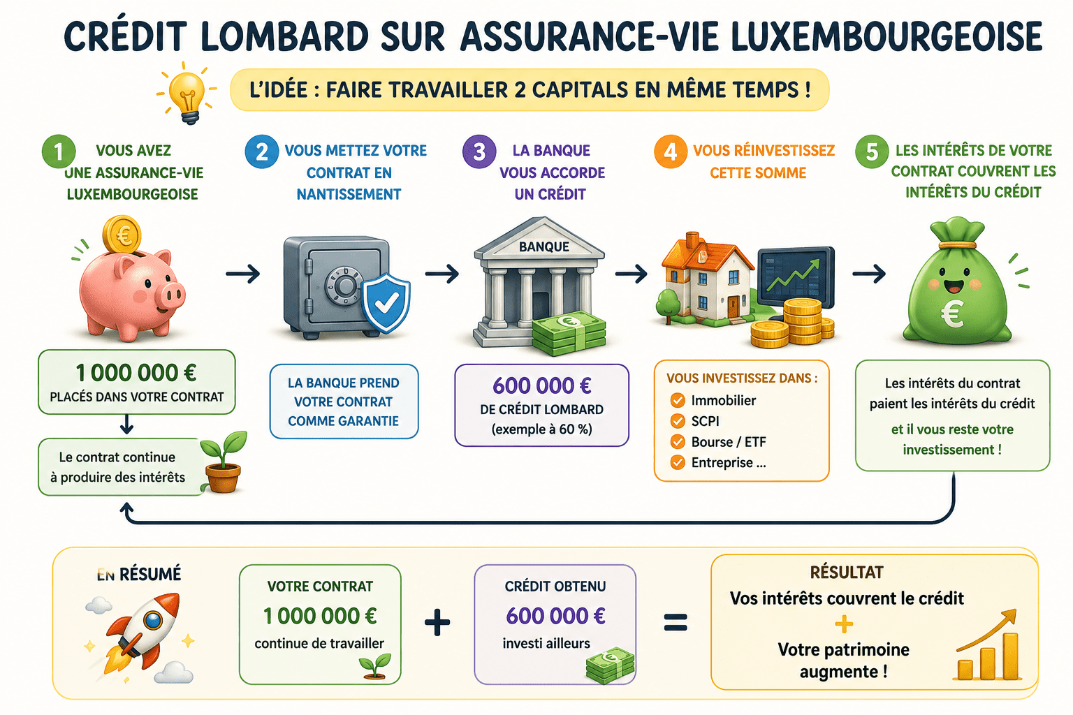 Schéma Crédit Lombard — Assurance Vie Luxembourgeoise — Mécanique & Ratios 2026
